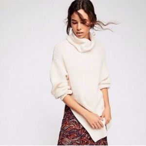 Free people eleven cable knit cowl neck sweater